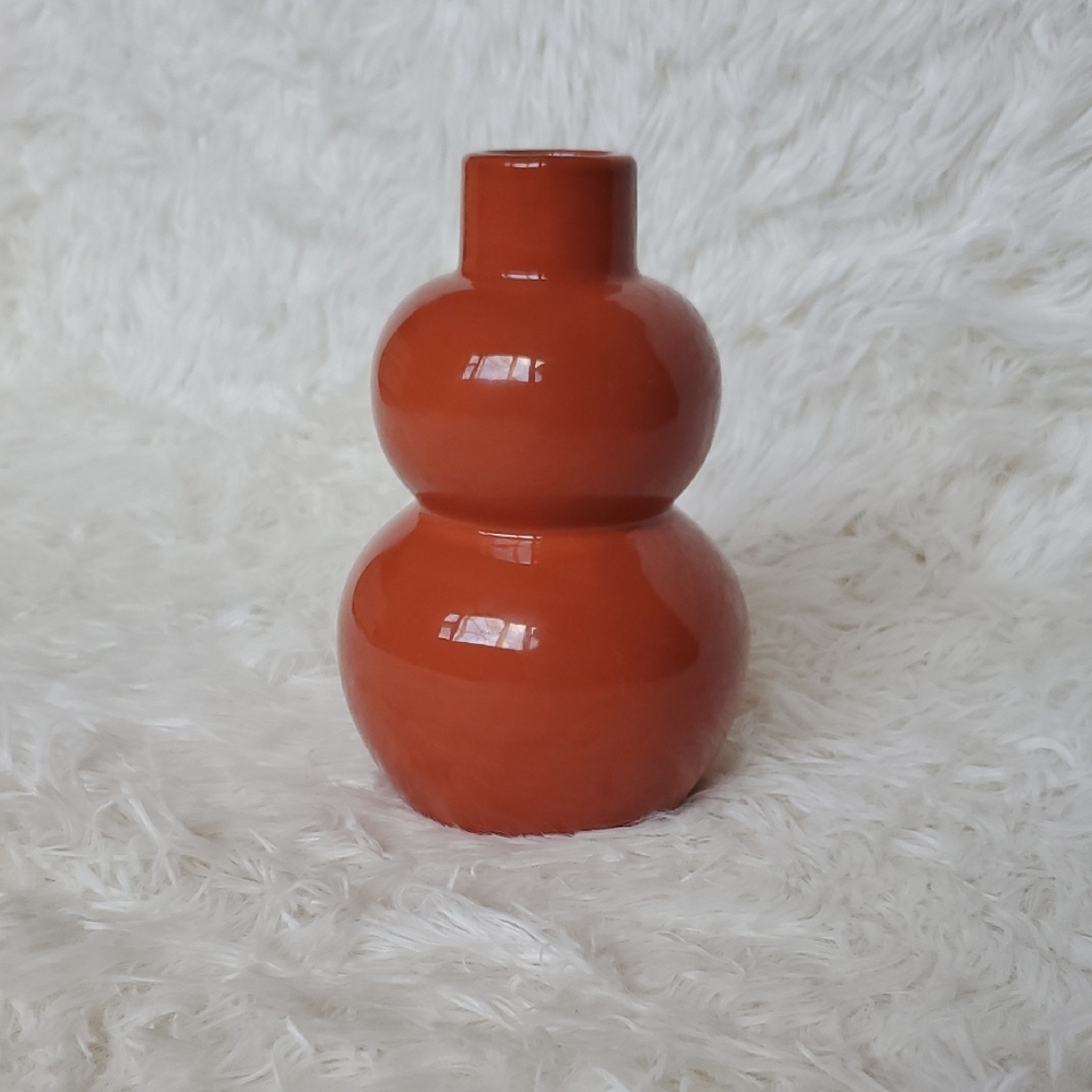2/$25 - Southwestern Style Ceramic Decorarive Vase Burnt Orange 6" Tall